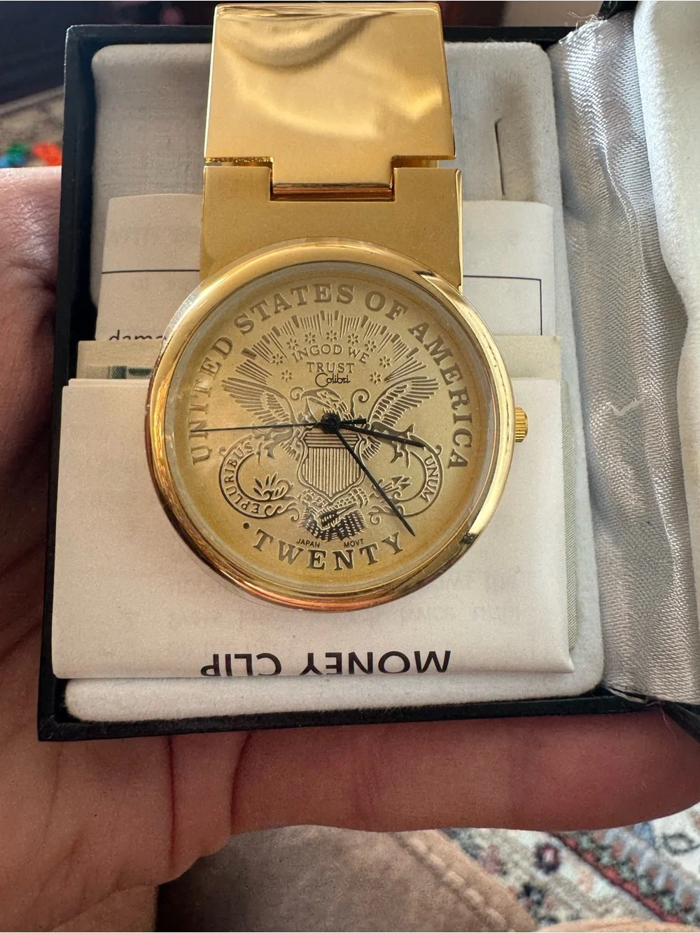 Colibri Gold Coin Money Clip Watch - Gold
